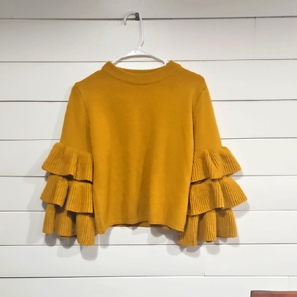 Cute Mustard Yellow Cropped Sweater